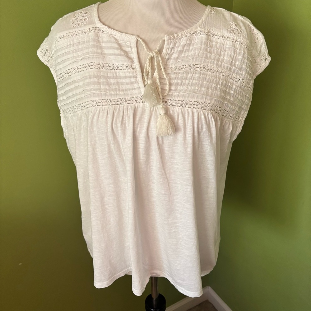 Lucky Brand Mixed Media Sleeveless Top